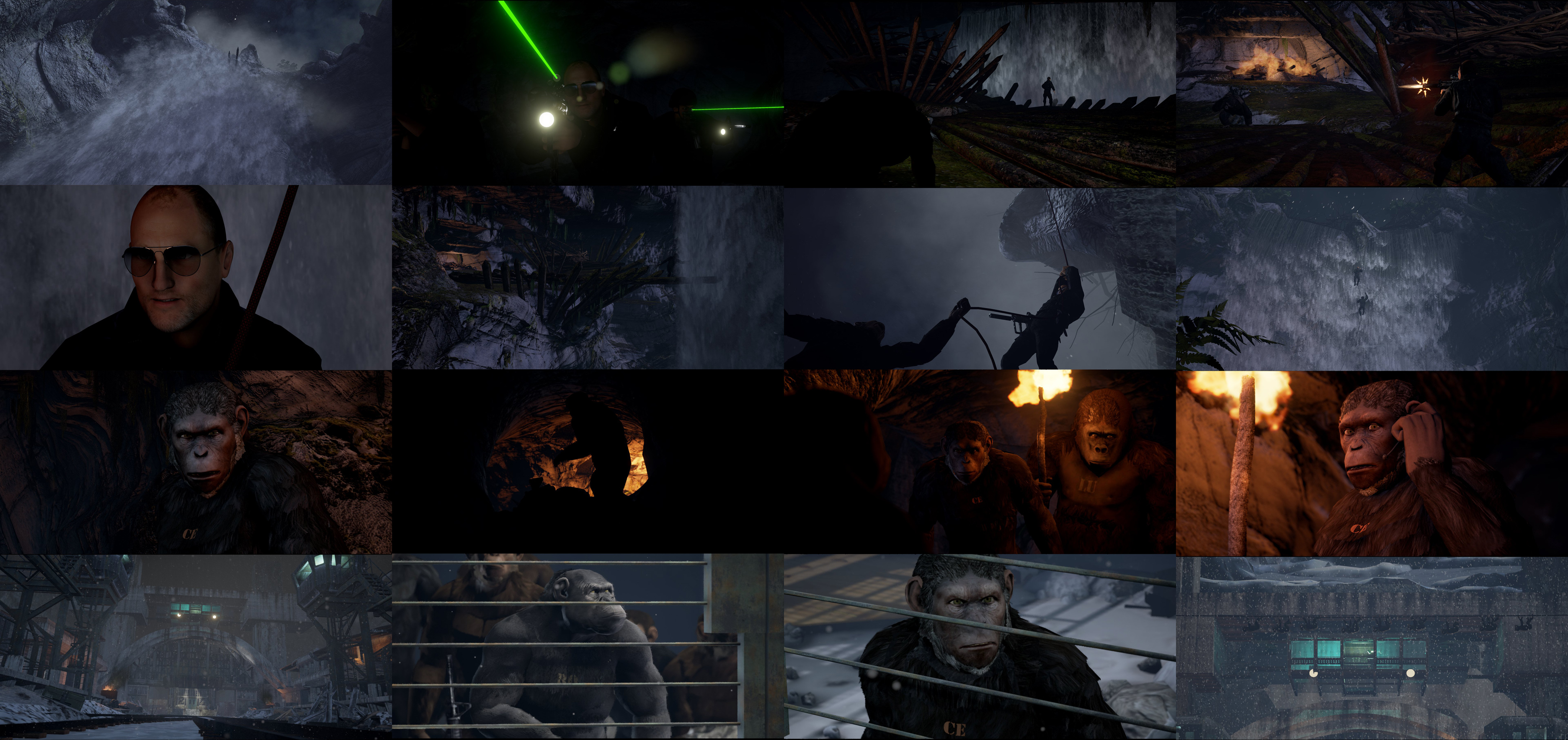 Acting as Unreal Engine Lead I created models, VFX, shaders lighting and animation for previs sequences on set of War for the Planet of the Apes. Realtime render in Unreal4
