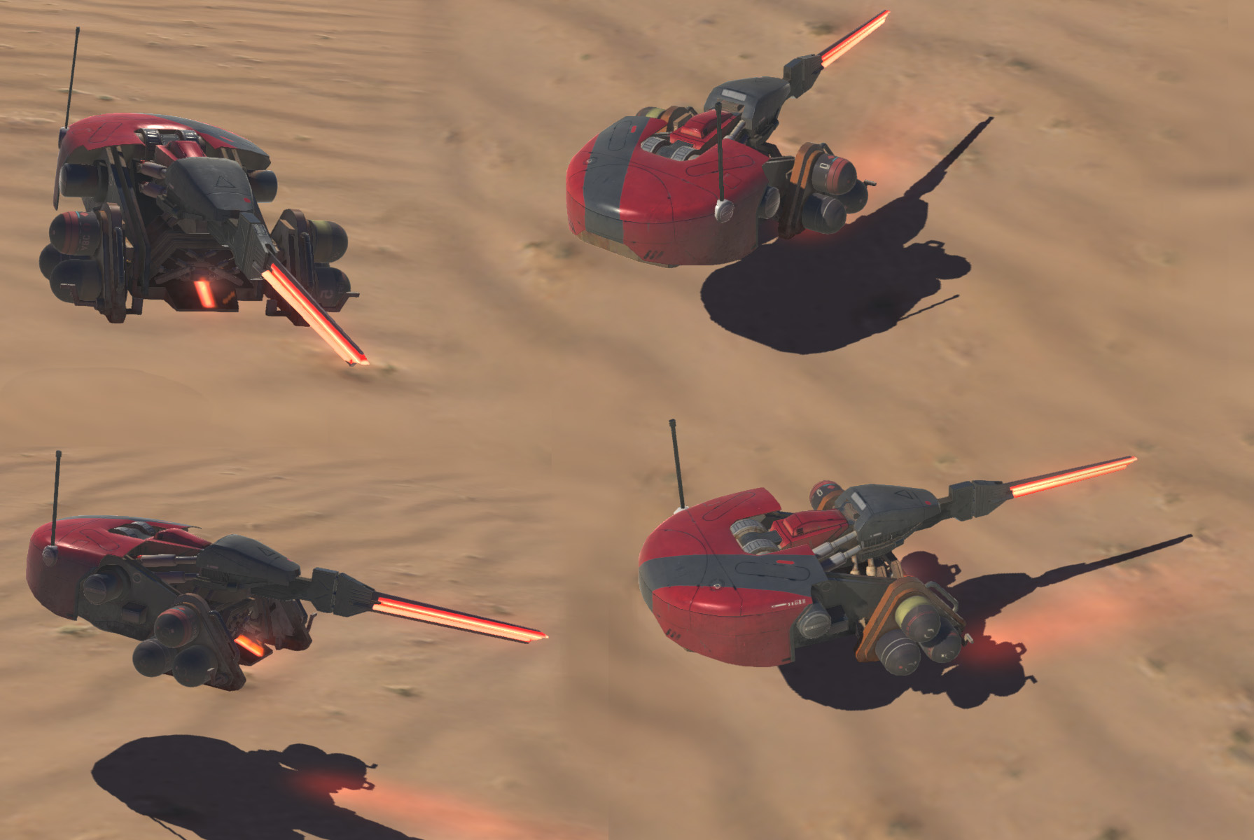 I created the model, rig and some VFX work for this vehicle on Homeworld: Deserts of Kharak. In game render - Unity